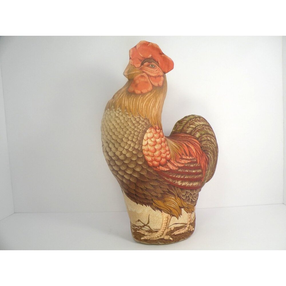 Vintage Rooster Chicken Pillow Cushion Door Stop - Rustic Farmhouse Decor - Stuf